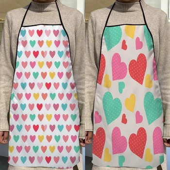 Кухонный Фартук с рисунком Любви на заказ, Кулинарный Фартук для званого ужина, Принадлежности для выпечки для взрослых, Инструменты для чистки с принтом из водонепроницаемой ткани